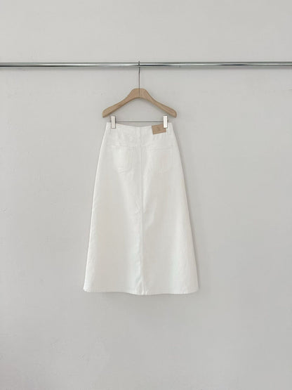 Front Slit Cargo Midi Skirt | 仙氣顯白前開叉長裙