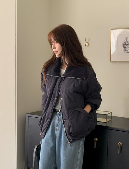 <<嚴寒天氣首選>> Sporty Chic Knitted Collar Jacket | 針織反領3M保暖棉外套