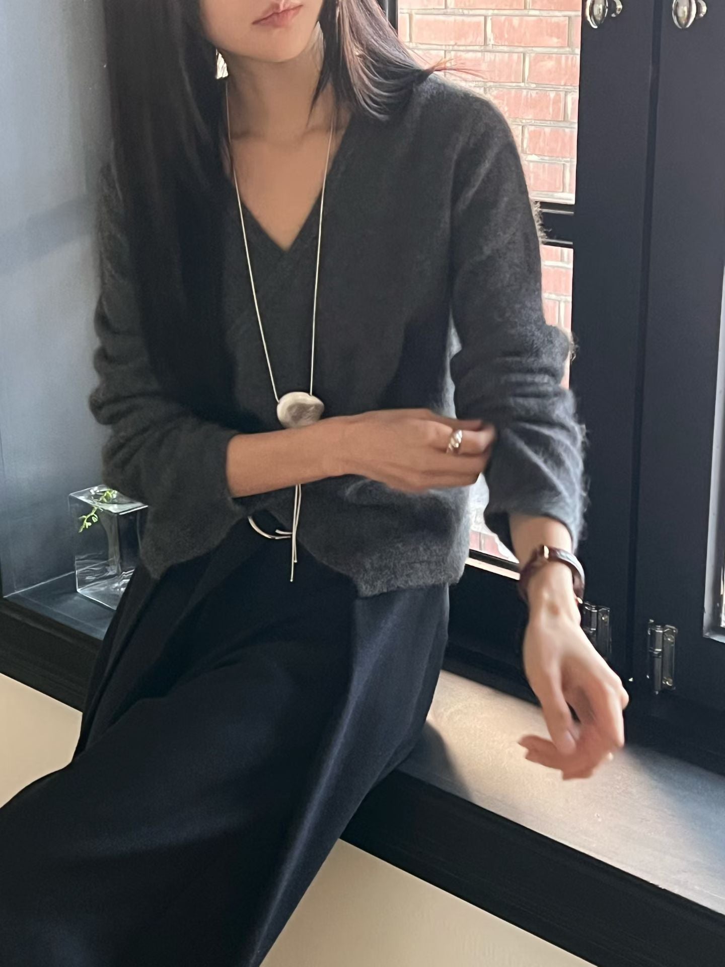<<簡約層次>> Raccoon Wrap Top | 浣熊毛交疊上衣