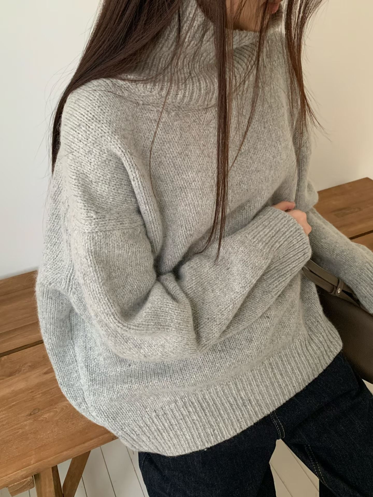 【至高質素布材】Luxurious Baby Alpaca High Neck Knit | 柔霧感羊駝高領上衣