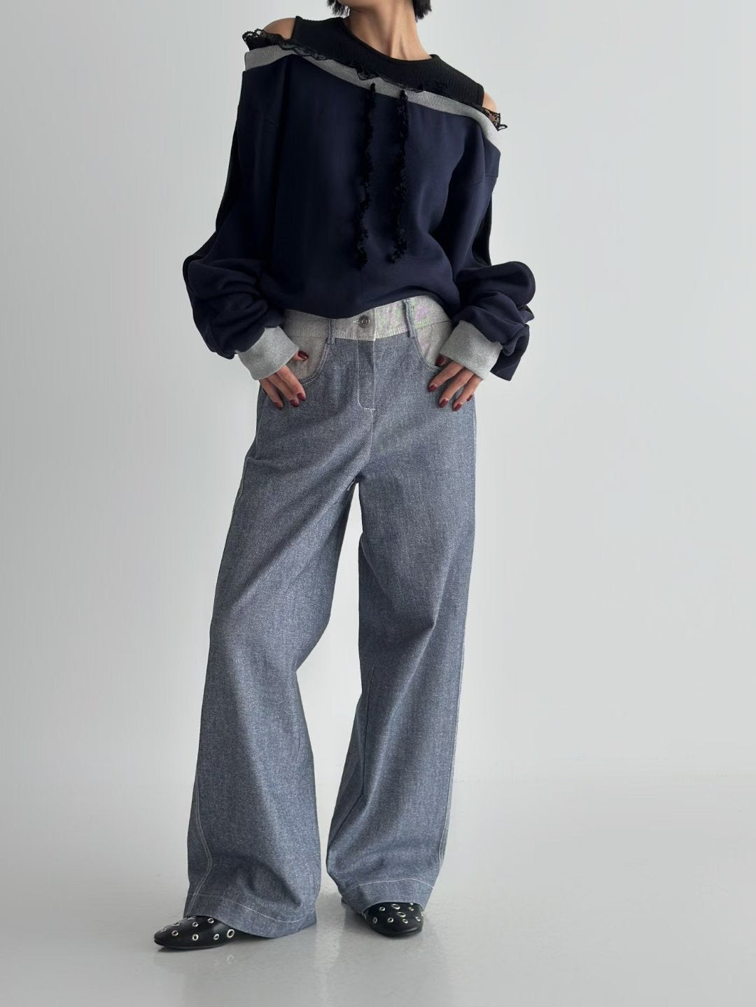 The Posh Patchwork Denim Jeans | 手工感拼布牛仔