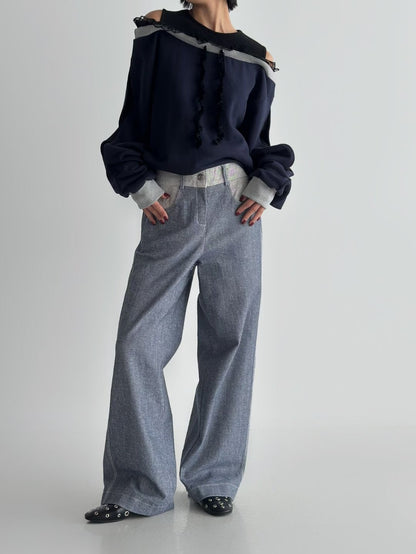 The Posh Patchwork Denim Jeans | 手工感拼布牛仔