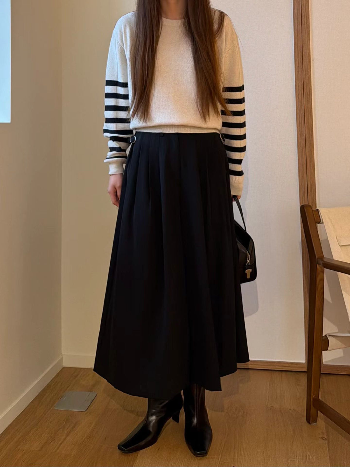 Heritage Camel Striped Sleeves Knit | 老錢風經典駝毛條紋手袖針織上衣