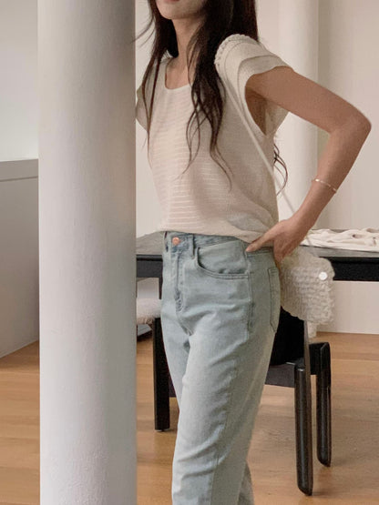 Layered Ruffle Capped Sleeves Blouse