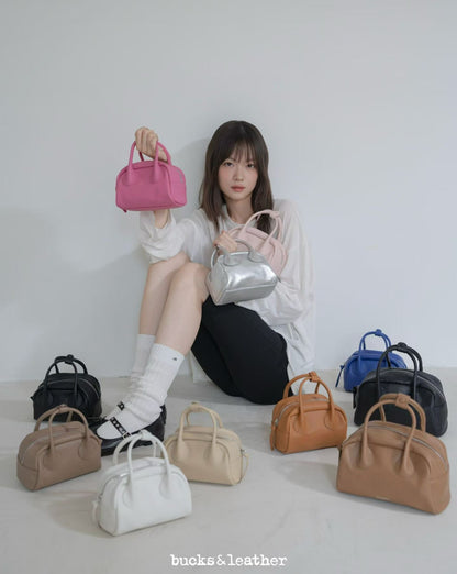 【Monotour 連線】Bucks & Leather Mini Cutie Lambskin Bowling Bag