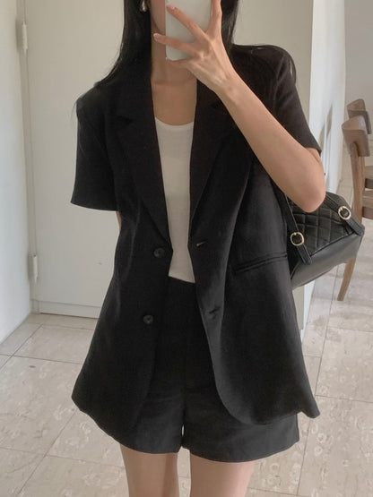 Elegant Summer Chic Linen Blazer