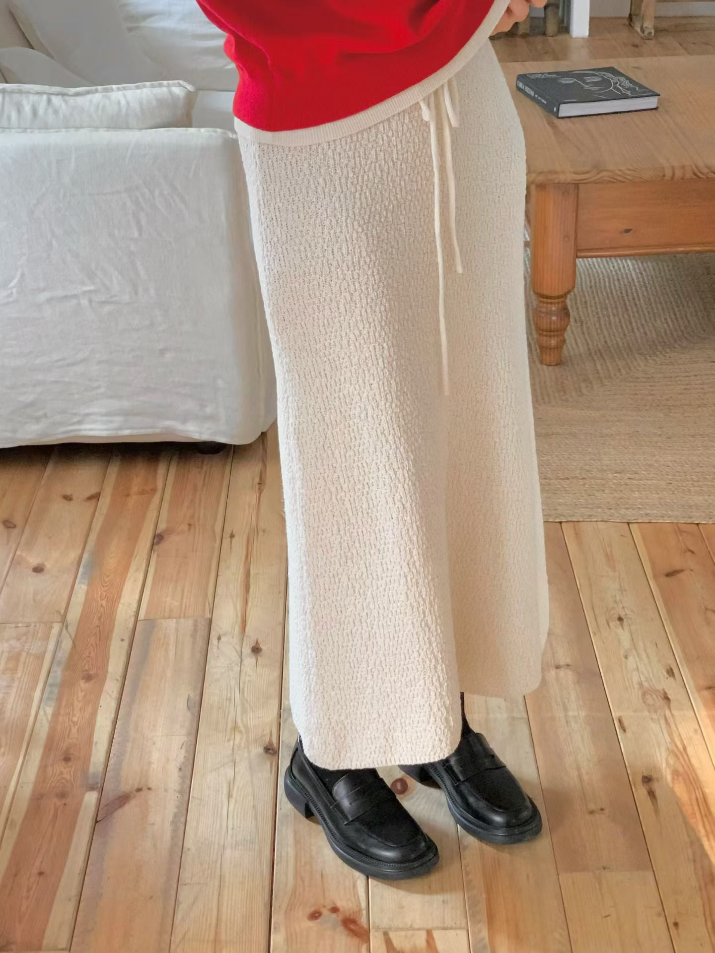 Plisse Crochet Midi Skirt | 鈎織感橡筋腰中長裙