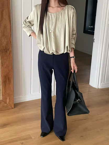 The Autumn Bubble Blouse | 絲滑泡泡襯衫