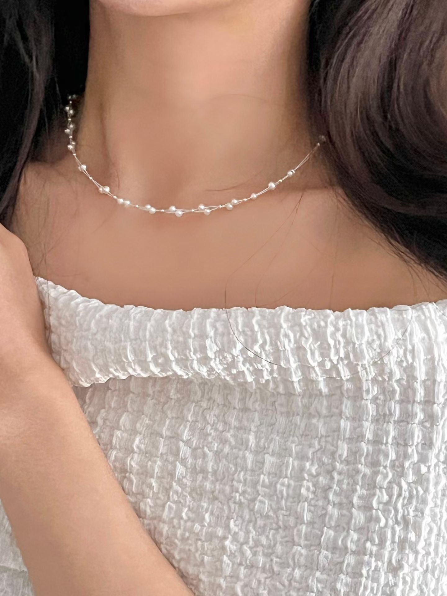 Pearl Motif Twist Necklace | 簡約珍珠扭紋頸鏈￼