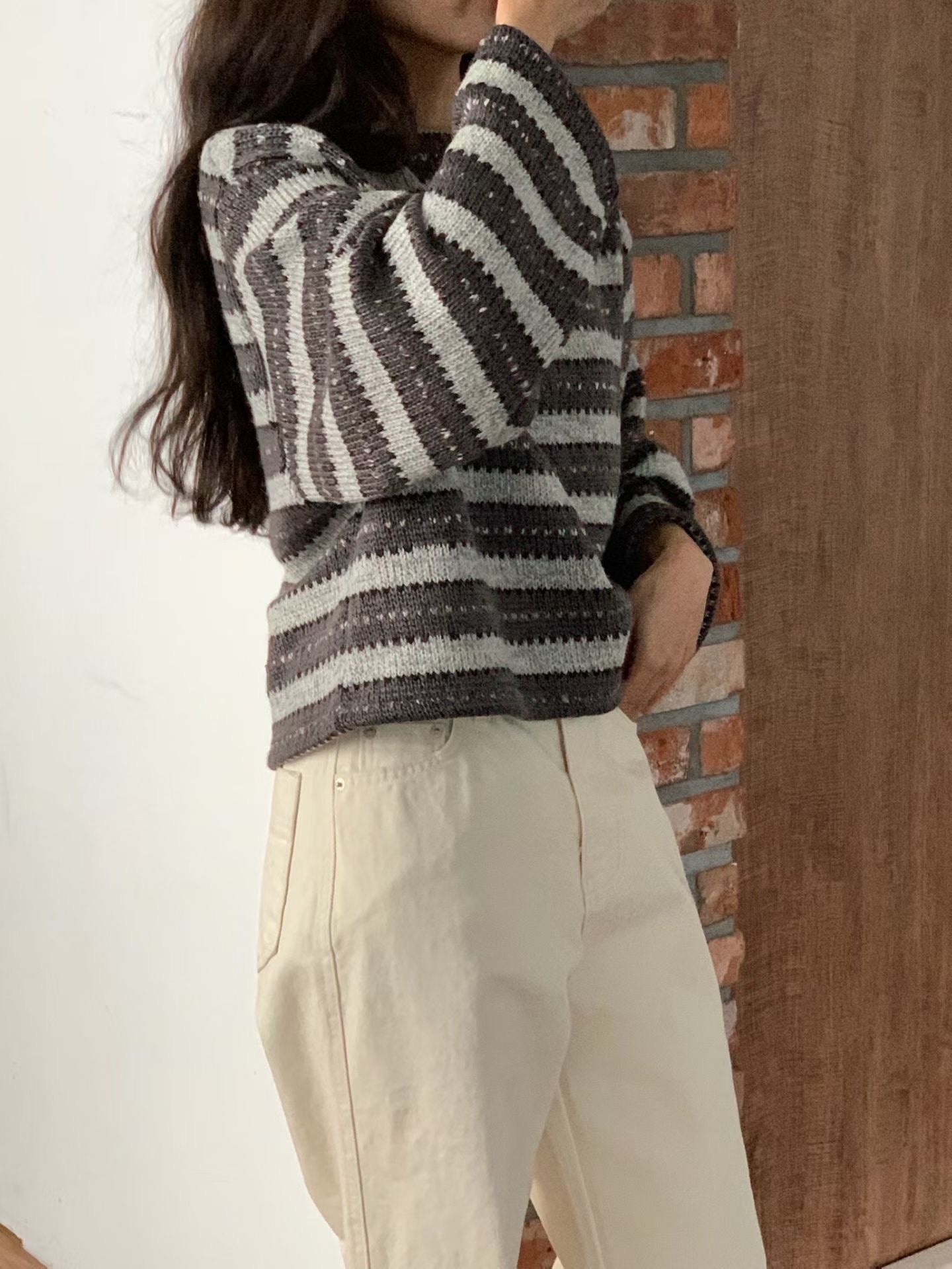 The Mariner Striped Knit | 細緻條紋圓領Top