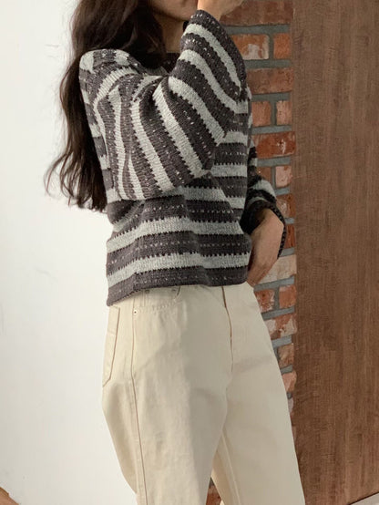 The Mariner Striped Knit | 細緻條紋圓領Top