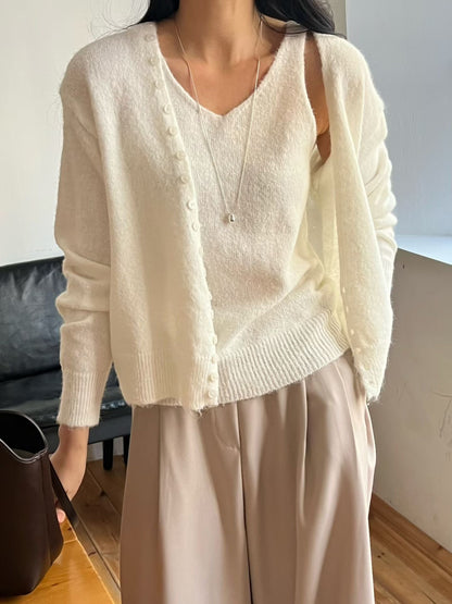 Classic Buttoned Cami & Cardi Set