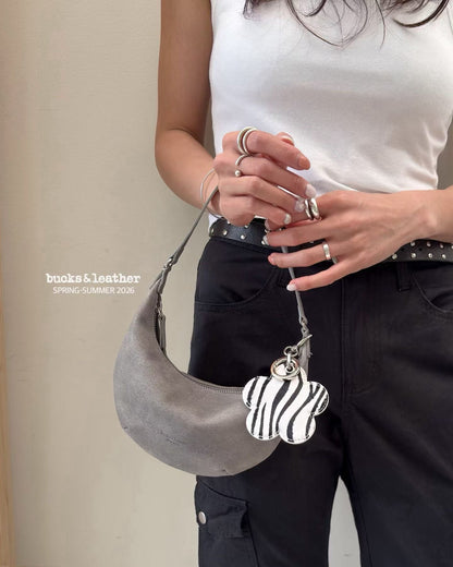 Bucks & Leather Mini Moon Shoulder Bag | 牛皮小月牙手袋