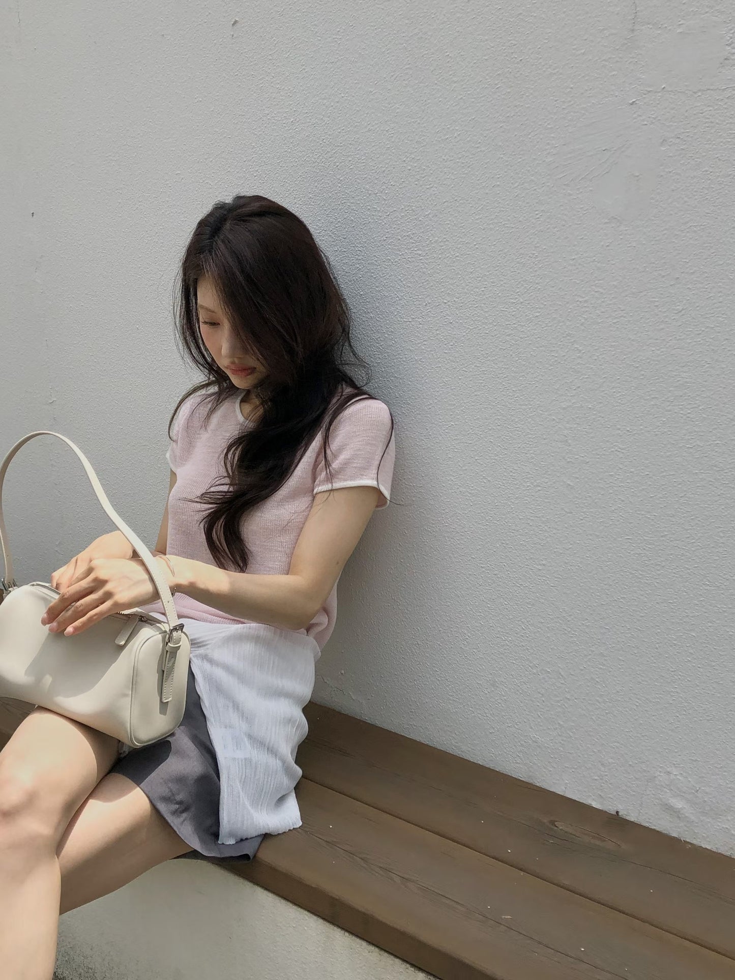 Soft Piping Halo Knit | 滾邊羽霧感輕針織上衣