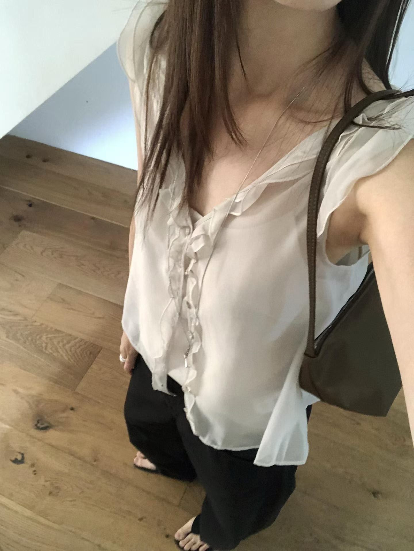 Fairy Bloom Ruffle Blouse | 仙氣荷葉滾邊小飛袖背心