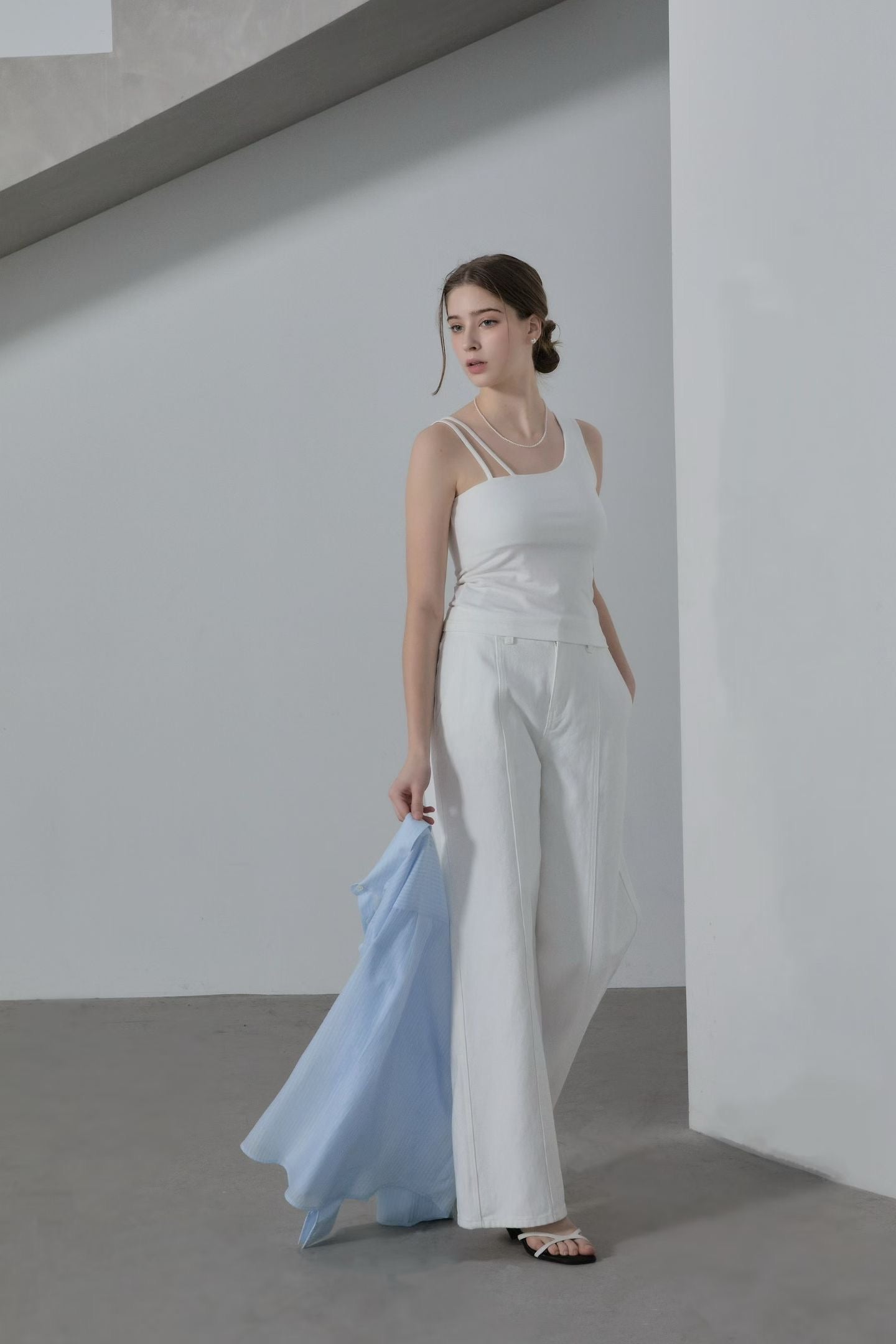 Sheer Tencel Viole Blouse | 天絲暗條紋襯衫