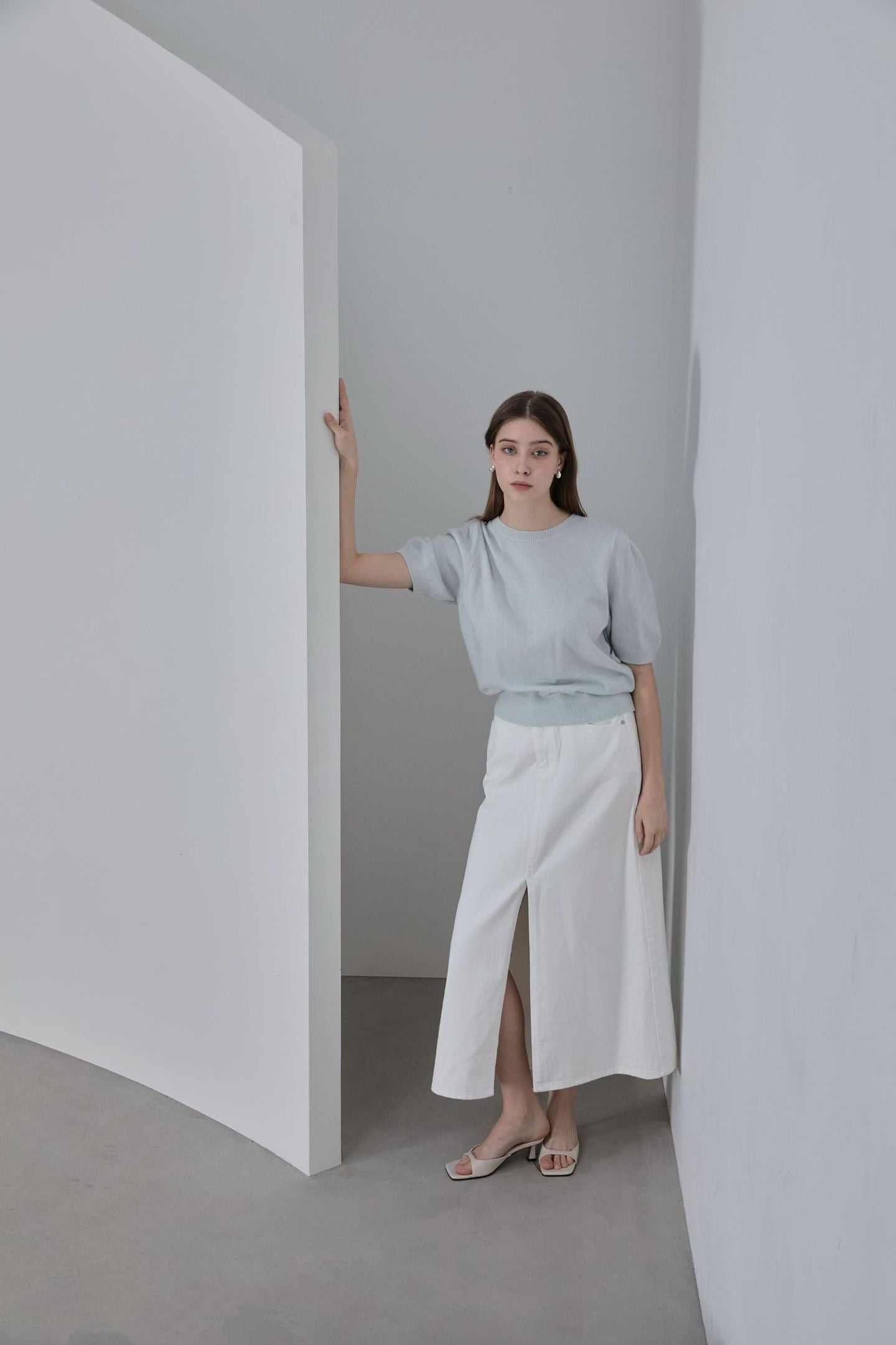 Front Slit Cargo Midi Skirt | 仙氣顯白前開叉長裙