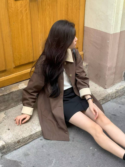 【Monotour 連線】本季必入Trench | Pretty Girl Contrast Collar Mid-Length Trench