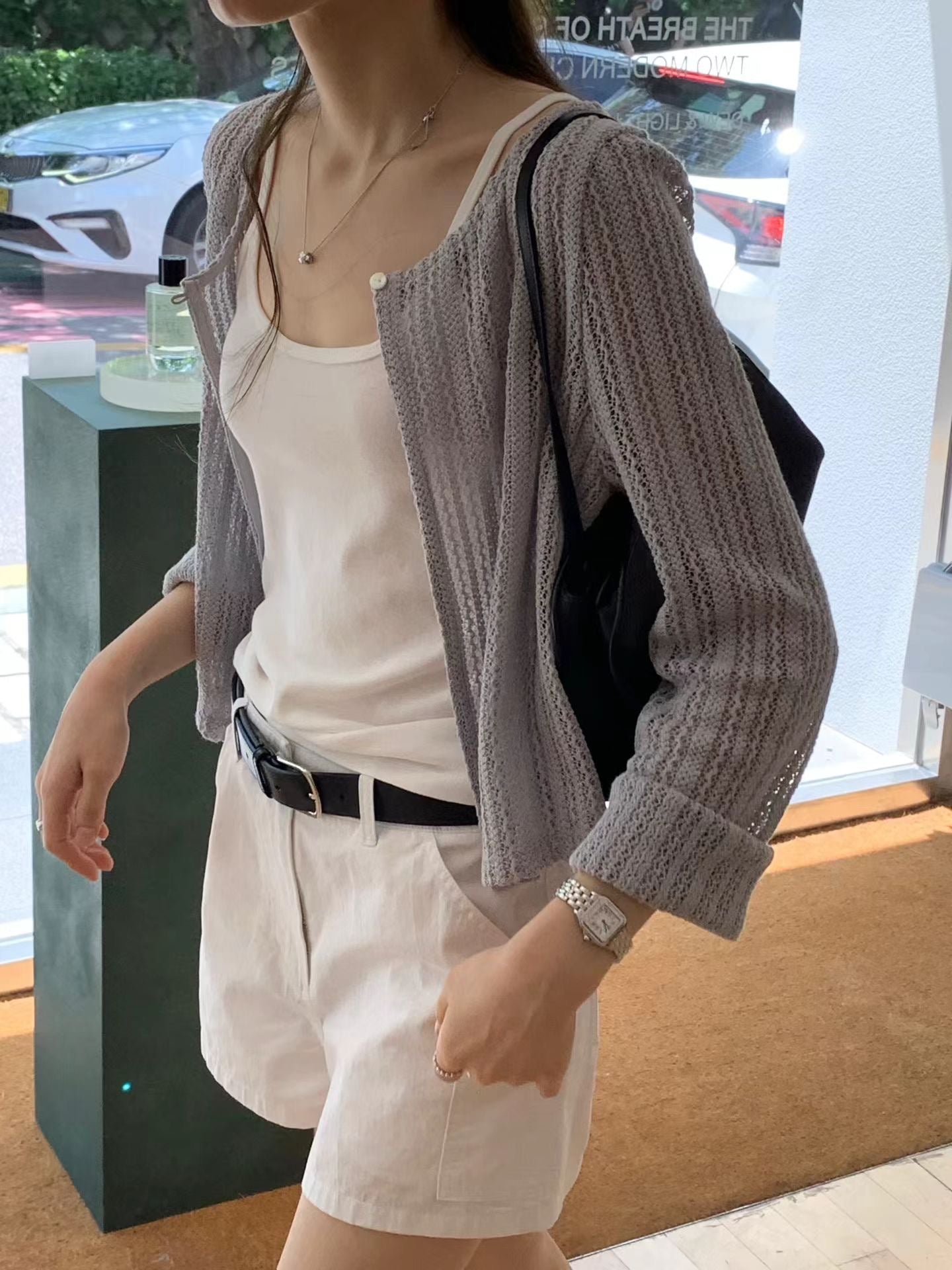 Pointelle Weaving Parisian Cardigan