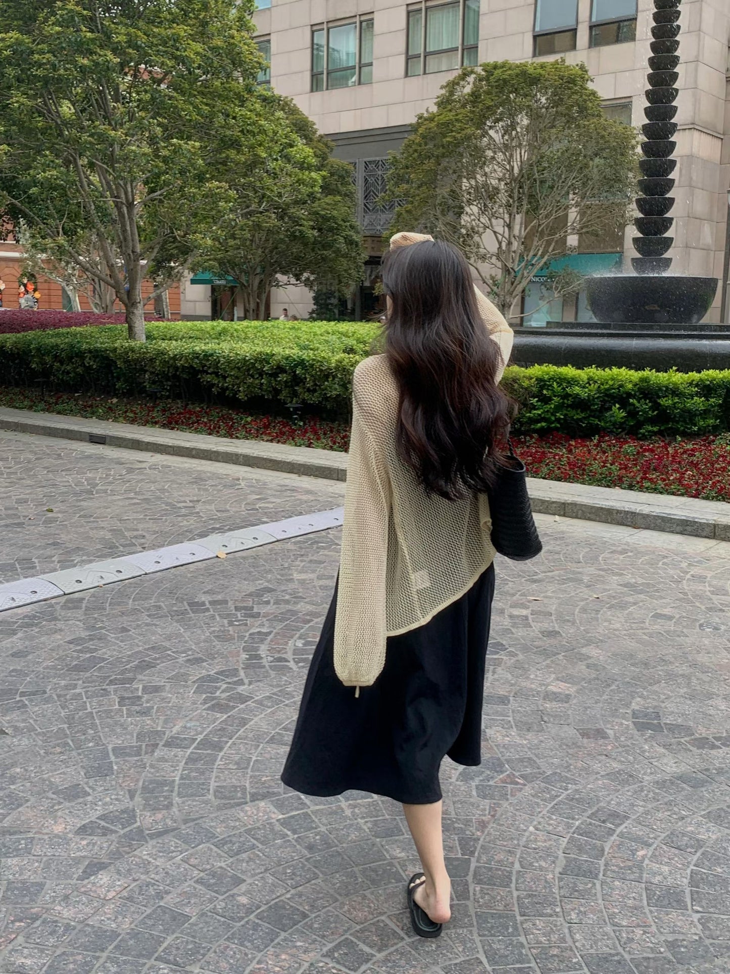 Soft Mesh Knit String Knot Cover Up