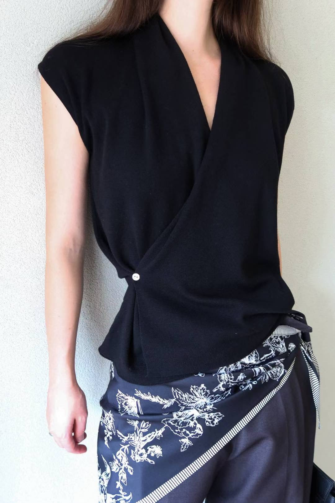 Sasha Side Button Wrap Top