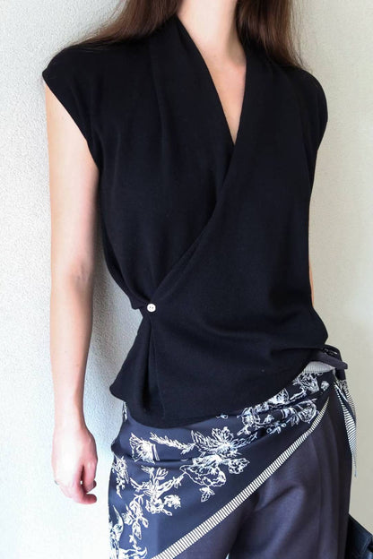 Sasha Side Button Wrap Top