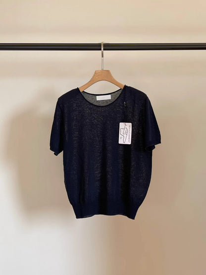 [𝑳𝒊𝒏𝒆𝒏 𝑬𝒅𝒊𝒕] Wholegarment Baby Fluff Short Sleeves Top