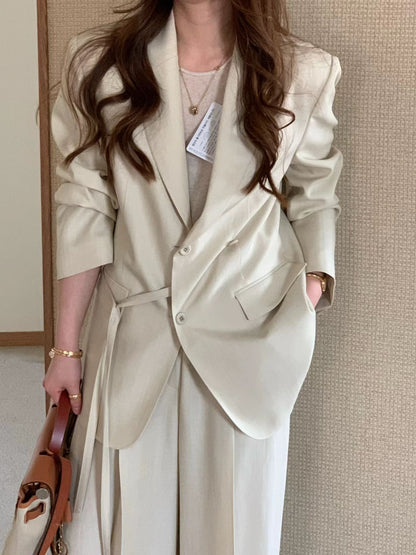 [𝑳𝒊𝒏𝒆𝒏 𝑬𝒅𝒊𝒕] Summer Pearly Linen Blend Blazer | 順滑觸感混麻西裝外套