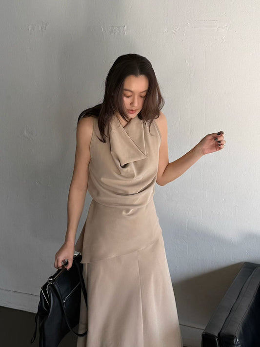 Classy Silky Draping Vest