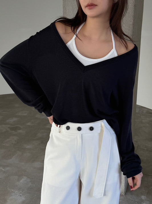 [超薄大V針織] Airy Deep V Knit