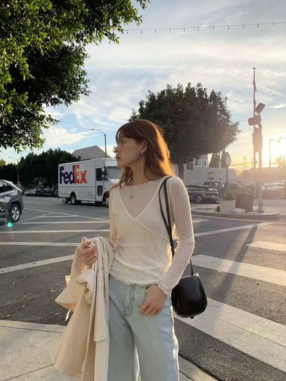 Tencel Pointelle Ruffle 2-pcs Top