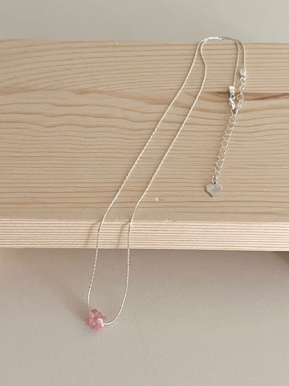 Blossom Cluster Bead Necklace | 粉色小串束頸鏈￼