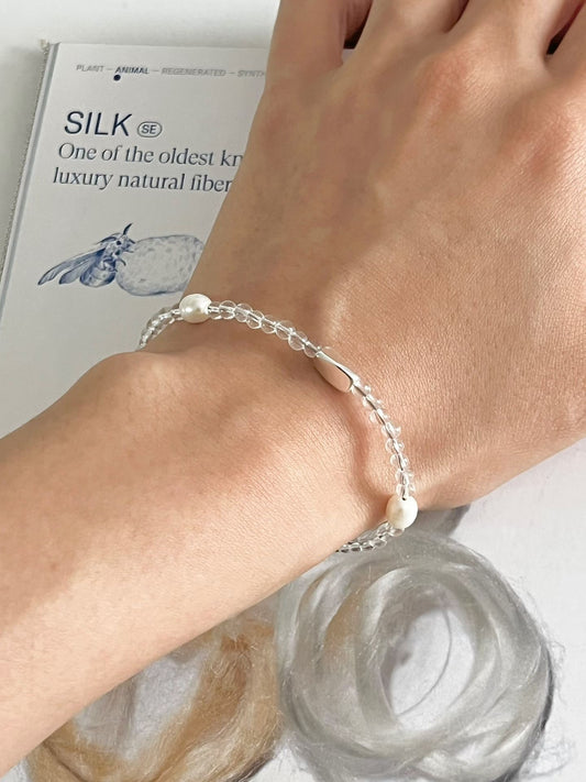 Pearl & Silver Bean Bracelet | 珍珠x銀豆手鏈