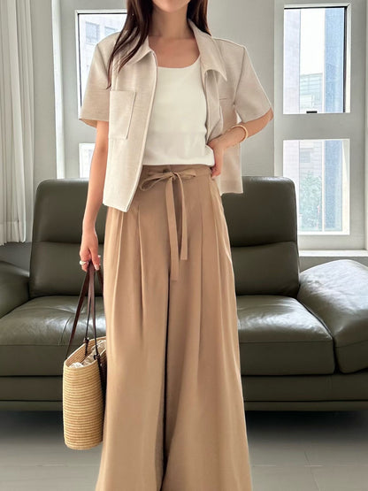 Elegant Tailored Cropped Zip Jacket | 短版拉鍊外套