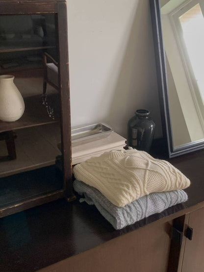 Ripped Crewneck Cable Knit | 拆線麻花針織