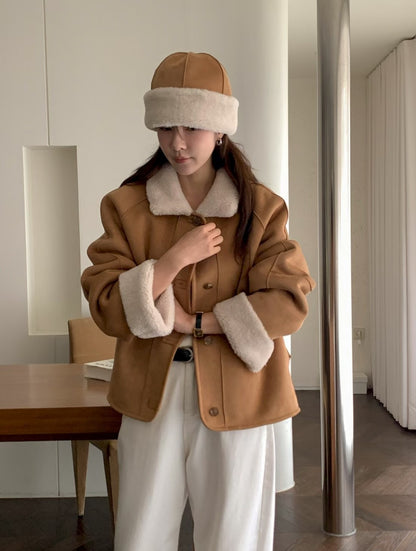 2 Way Reversible Bear Coat | 慕斯觸感雙面小熊外套
