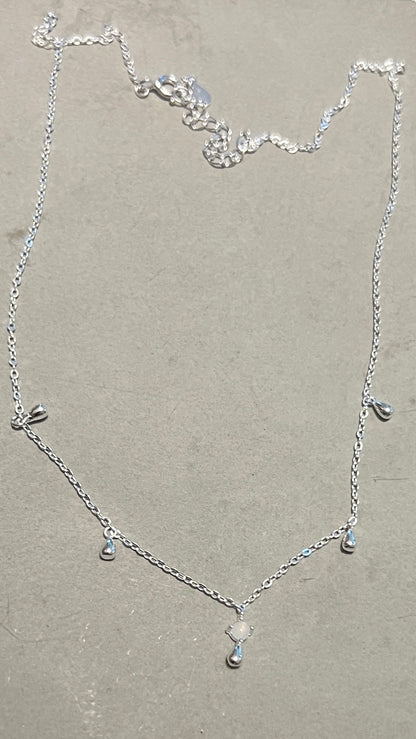 Teardrop Necklace with Misty Blue Bead