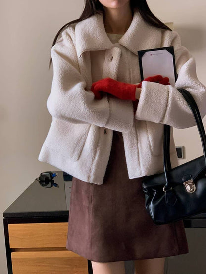 Frosty Teddy Mid Jacket | 小熊羊羔毛短版外套