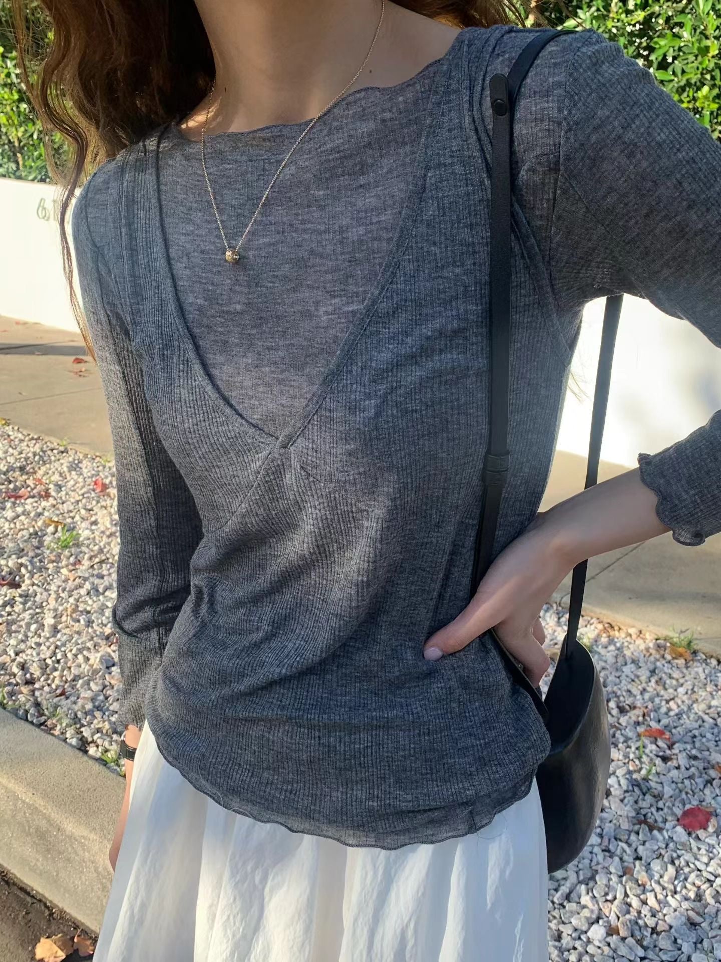 Tencel Pointelle Ruffle 2-pcs Top