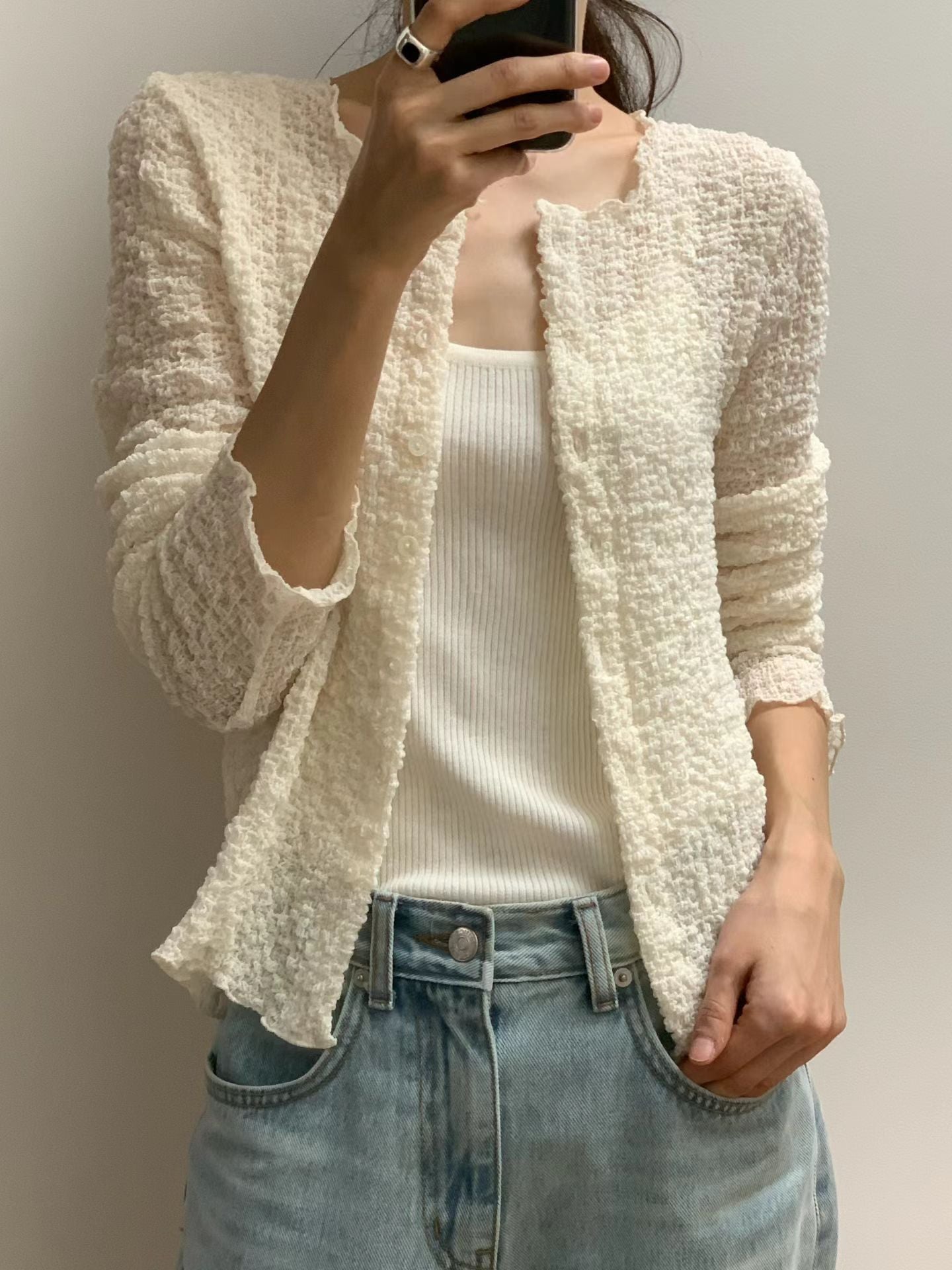 [簡約仙氣] Graceful Crinkle Weightless Cloud Cardigan