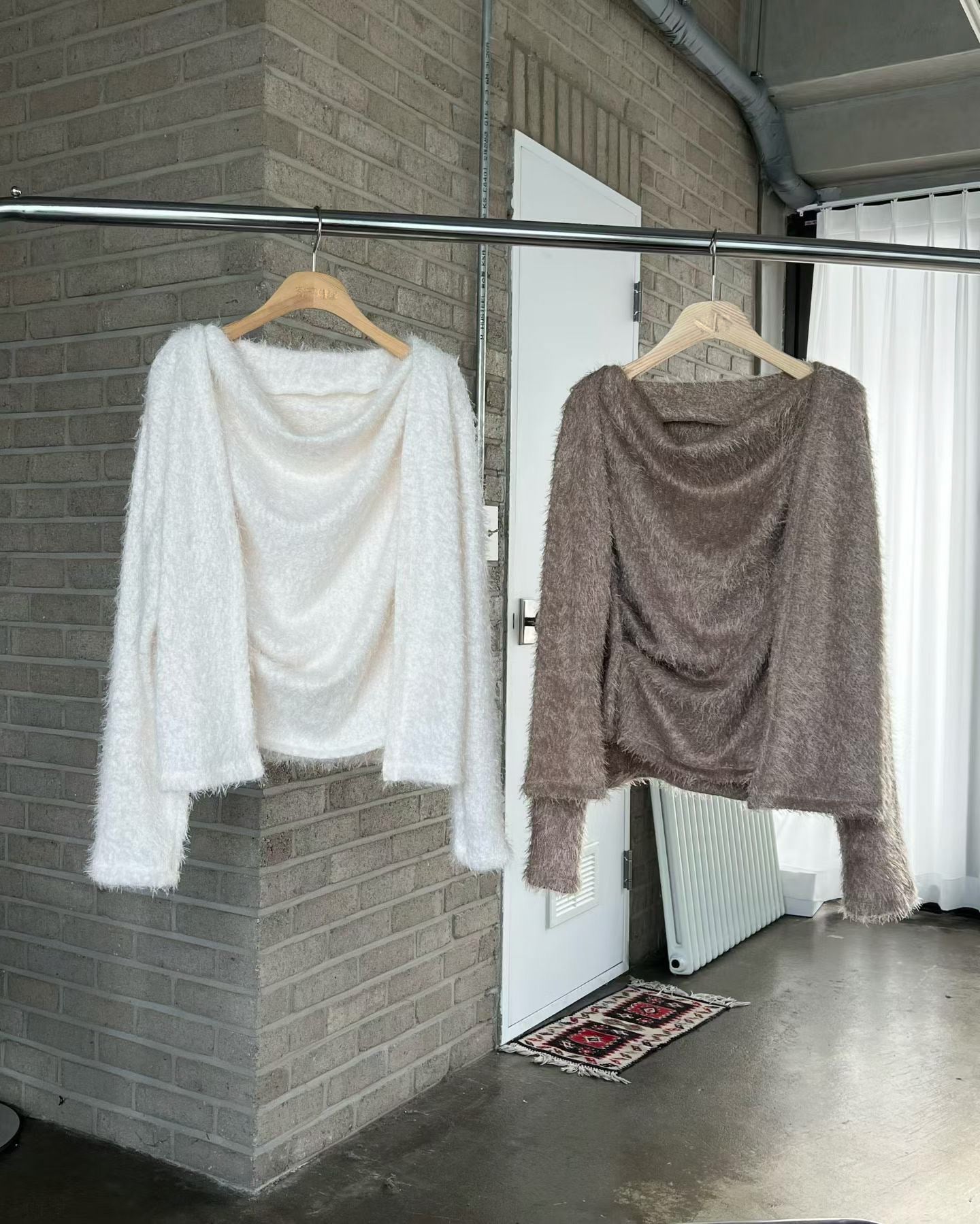 Momo Draping Set | 冬日氣氛毛毛背心外套Set