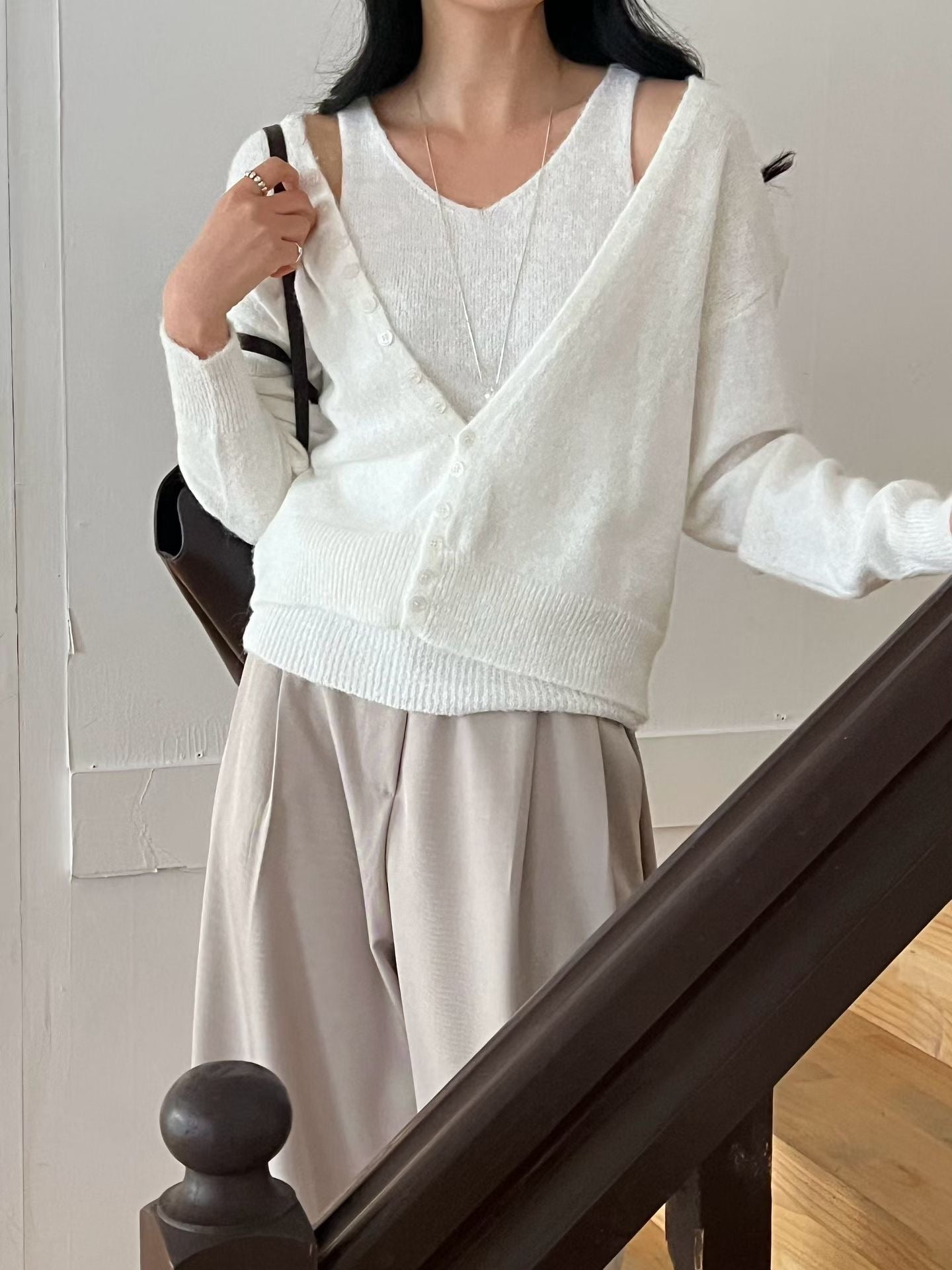 Classic Buttoned Cami & Cardi Set