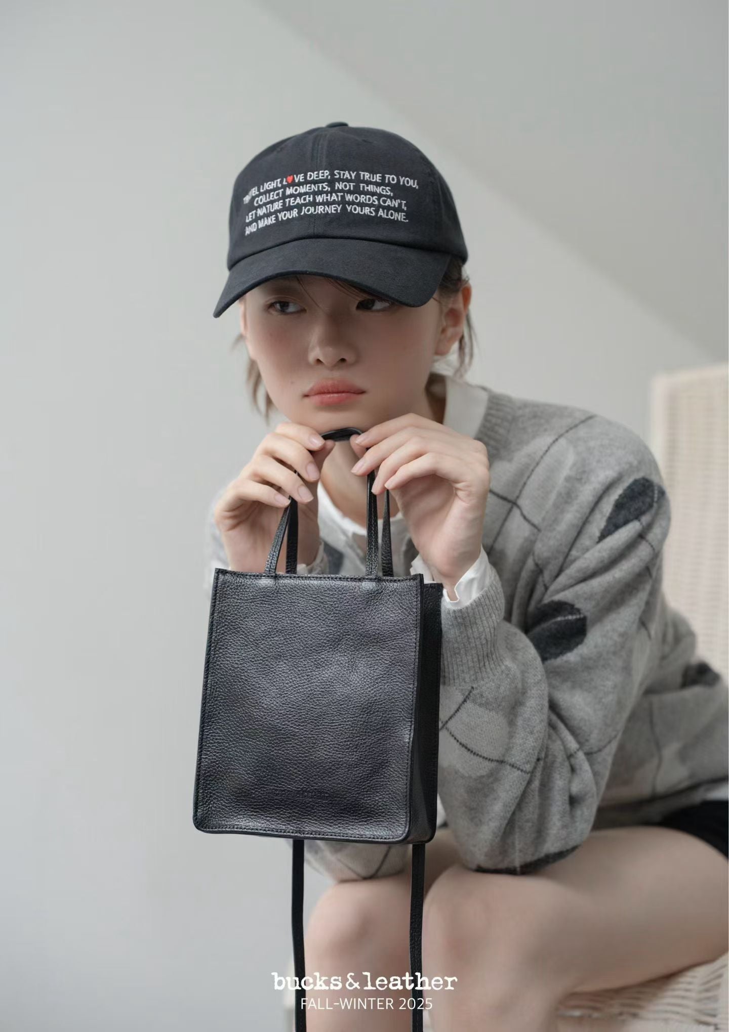 【Monotour 連線】Bucks&Leather Mini Lambskin Letter Bag with Coin Pouch