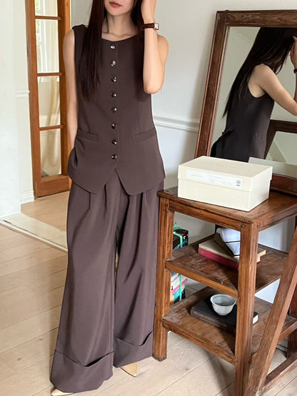 Sleek Suit Vest | 可調較西裝背心外套Top