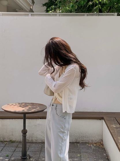 Textured Airy Layer Cover Up | 空氣層次感薄外搭