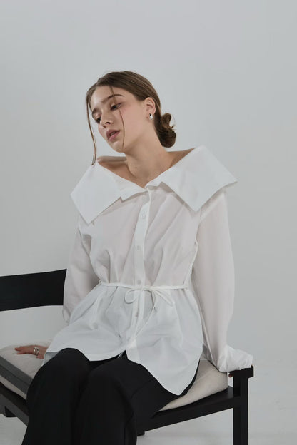 Graceful Pilgrim Collar Blouse | 天絲親膚反領襯衫