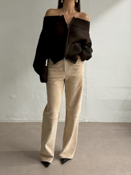 Smooth Suede Biker Pants