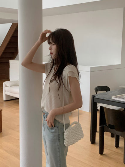 Layered Ruffle Capped Sleeves Blouse
