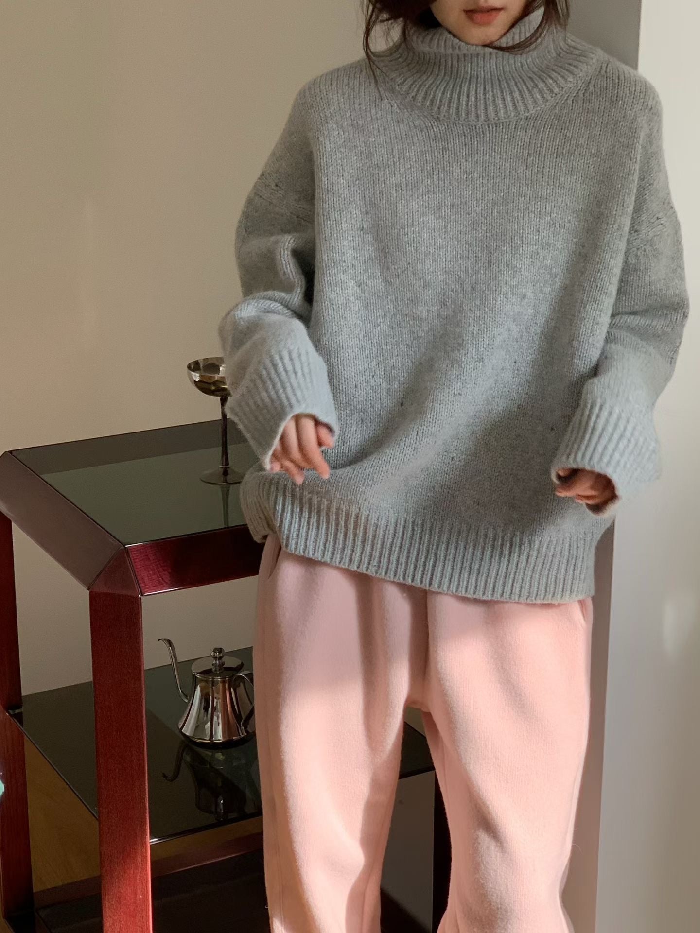 【至高質素布材】Luxurious Baby Alpaca High Neck Knit | 柔霧感羊駝高領上衣