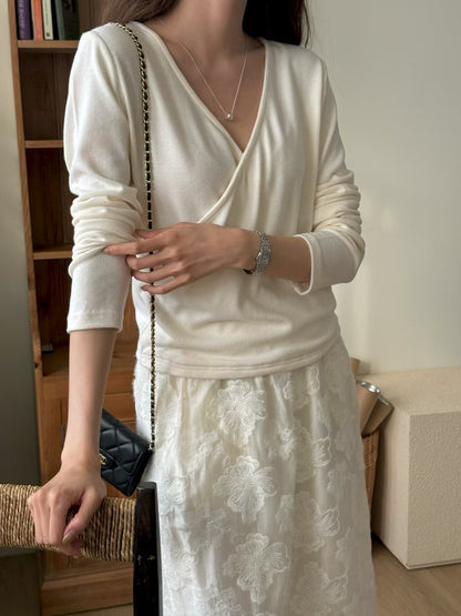 Elegant Wrap Angora Winter Top | 溫柔安哥拉毛搭疊Top